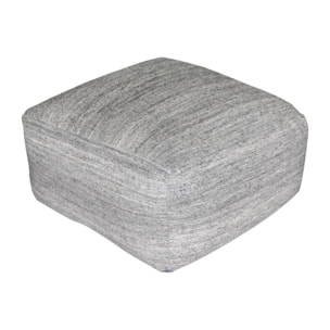 Pouf Phoenix in Lana e Cotone Intrecciato Grigio