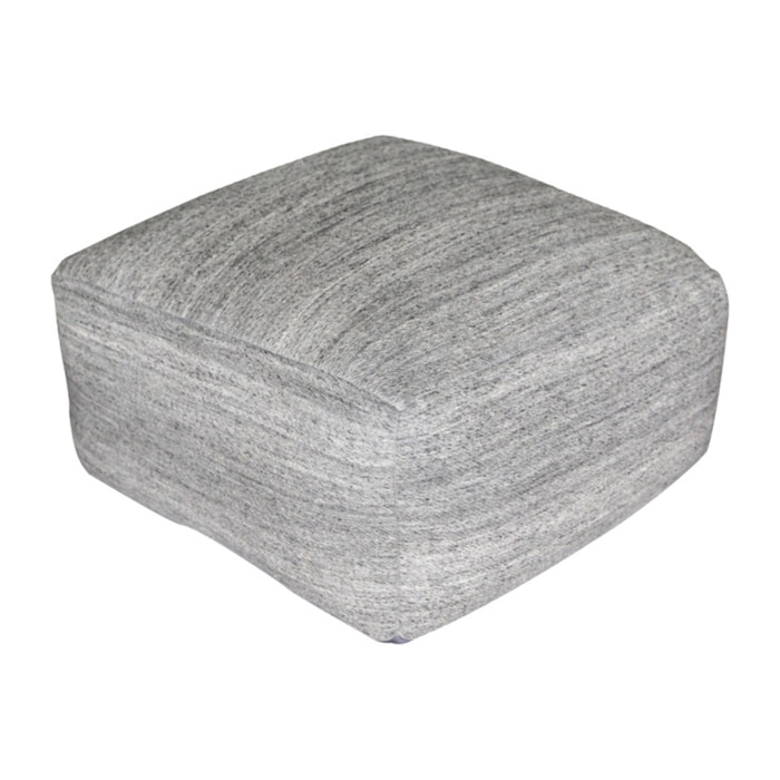Pouf Phoenix in Lana e Cotone Intrecciato Grigio