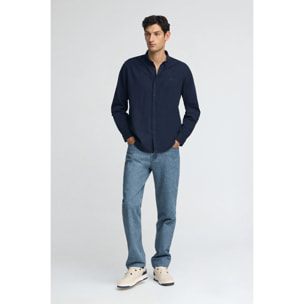 Camisa azul marino de corte regular con logo Polo Club