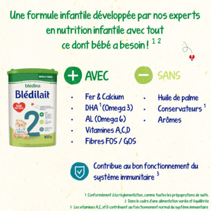 3 Boîtes de Lait en poudre Blédilait 2 (3x900g) - Blédilait De 6 à 12 Mois