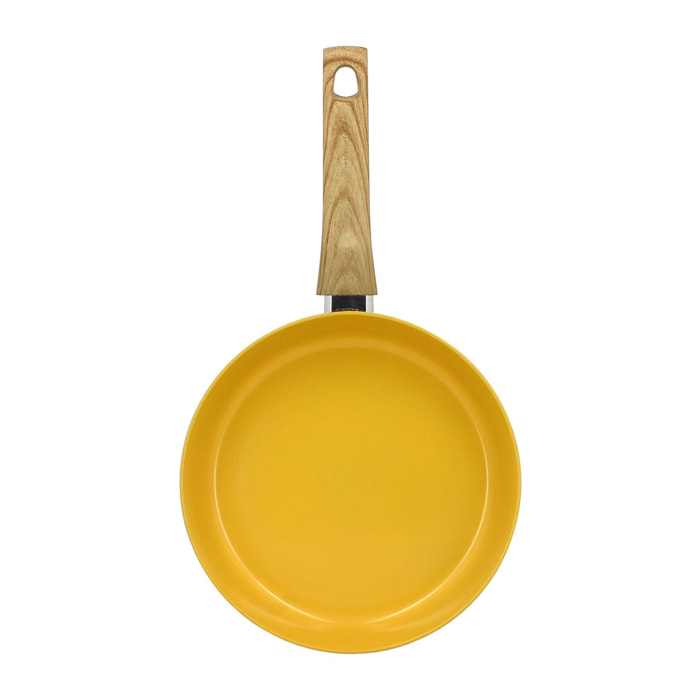 Poêle 24cm avec revêtement céramique jaune - tous feux COLORAMA