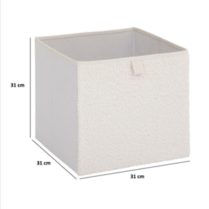 Boîte de rangement "Mix 'n' Modul" bouclette blanc 31x31cm