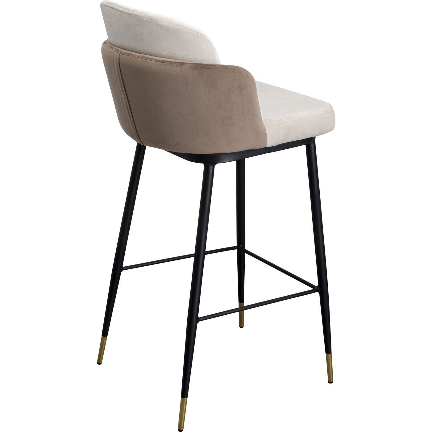 Tabouret de bar Hojas velours beige et taupe Kare Design