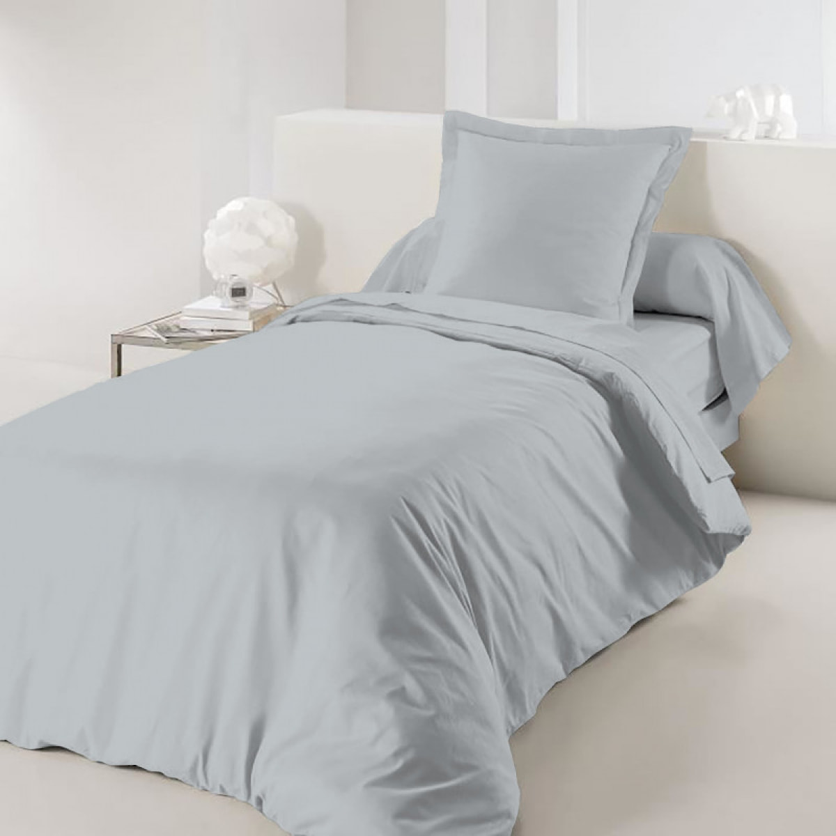 Housse de couette Gris clair / 100% Coton / 57 Fils/cm²