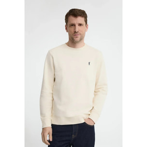 Felpa ecrù, relaxed fit e con ricamo Rigby Go