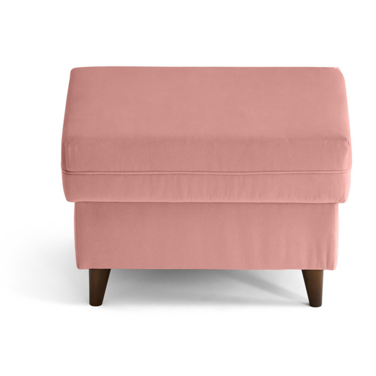 Brooke - pouf en velours pieds en bois - Rose