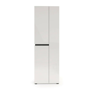 Armadio multiuso grande Linfa, Mobile multifunzionale, Mobiletto scarpiera, Guardaroba porta scarpe, Made in Italy, 61x45h190 cm, Bianco lucido e Antracite