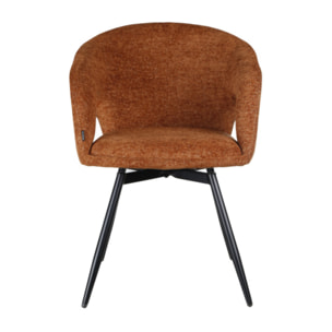 Chaise rotative 180° en tissu doux avec accoudoirs - AMBRE