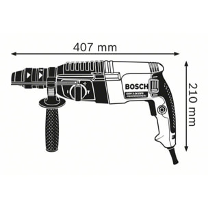 Perforateur BOSCH SDS-plus GBH 2-26 Professional - 830W 2.7J - Avec coffret et poignée - 06112A3000