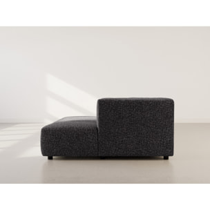Curtis - canapé d'angle droit 4 places avec accoudoir en tissu texturé - Gris foncé