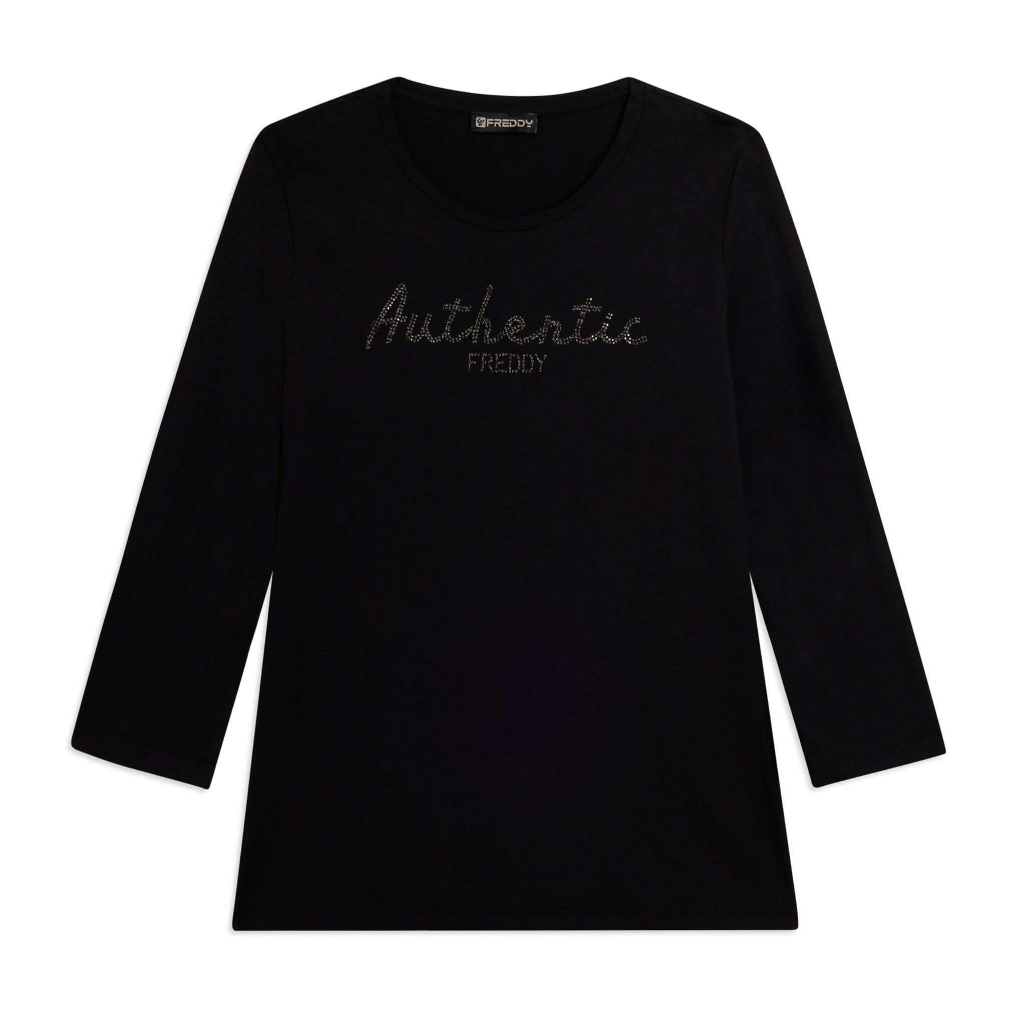T-shirt manica 3/4 "Authentic" con logo FREDDY in strass