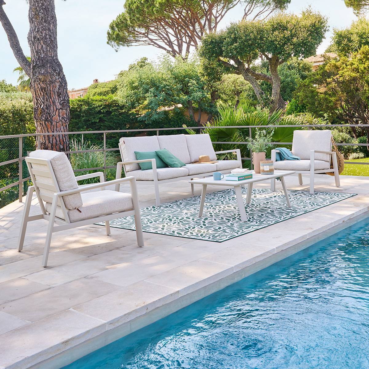 Salon de jardin Luzane 5 places argile