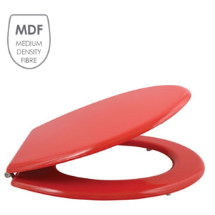 Abattant wc MDF CLEO Rouge - Charnières Inox MSV