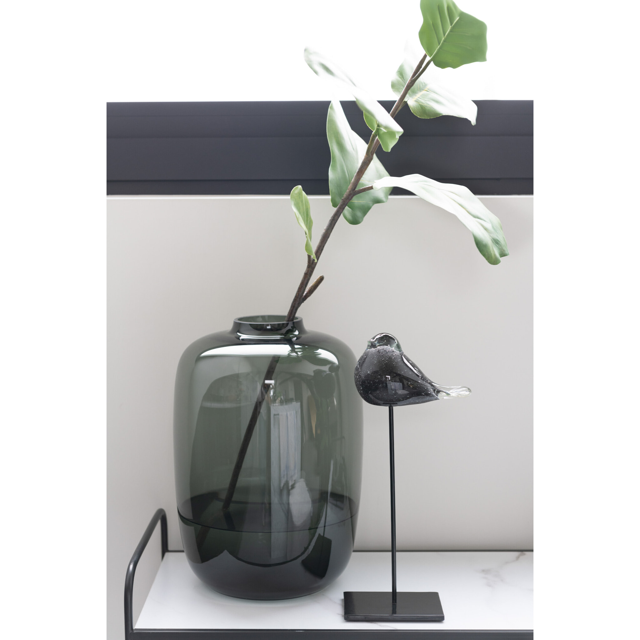 J-Line Vase Cleo Verre Gris Large