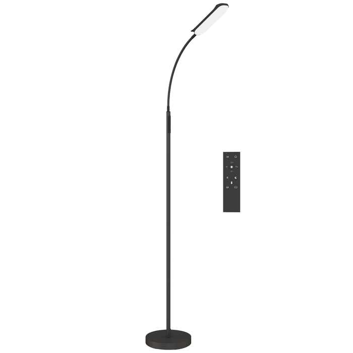 Lampadaire LED dimmable avec télécommande - contrôle tactile, réglable - H.175 cm - acier polycarbonate noir