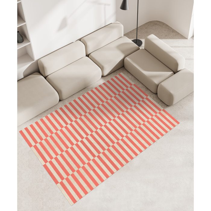 Alfombra de vinilo Dynamic Coral 200x300 cm -PVC antideslizante, vinilica para cocina o salón, lavable, estilo abstracto