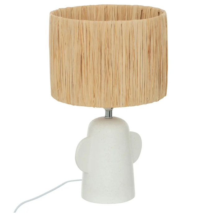 Lampe "Raia" H38cm blanc