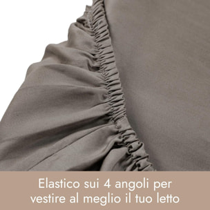 Intrecci Home Lenzuolo con Angoli, Lenzuolo Sotto in Raso di Puro Cotone Satin,Made in Italy, Morbidezza Suprema, Elegante e Confortevole, Tinta Unita