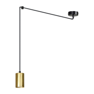 Lampada a sospensione TRAKER in acciaio nero e oro