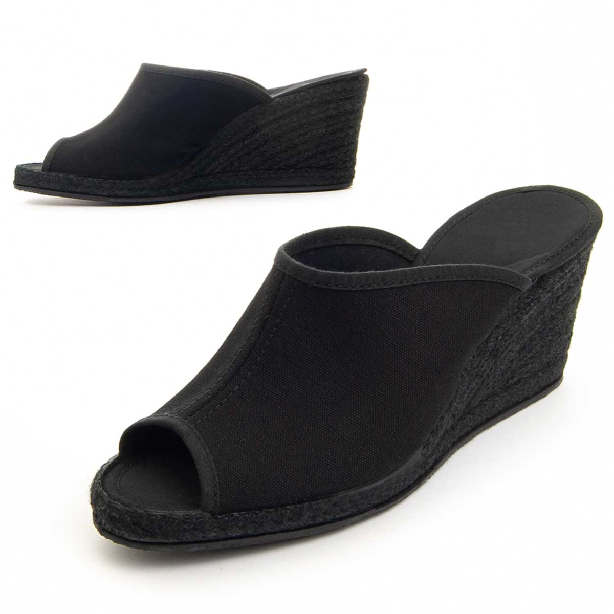 Sandalias de Cuña - Negro - Altura: 8 cm