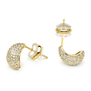 Pendientes acabado oro amarillo de 18k y Circonita Brillante