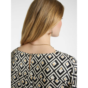 Elena Mirò - blusa estampada - Negro