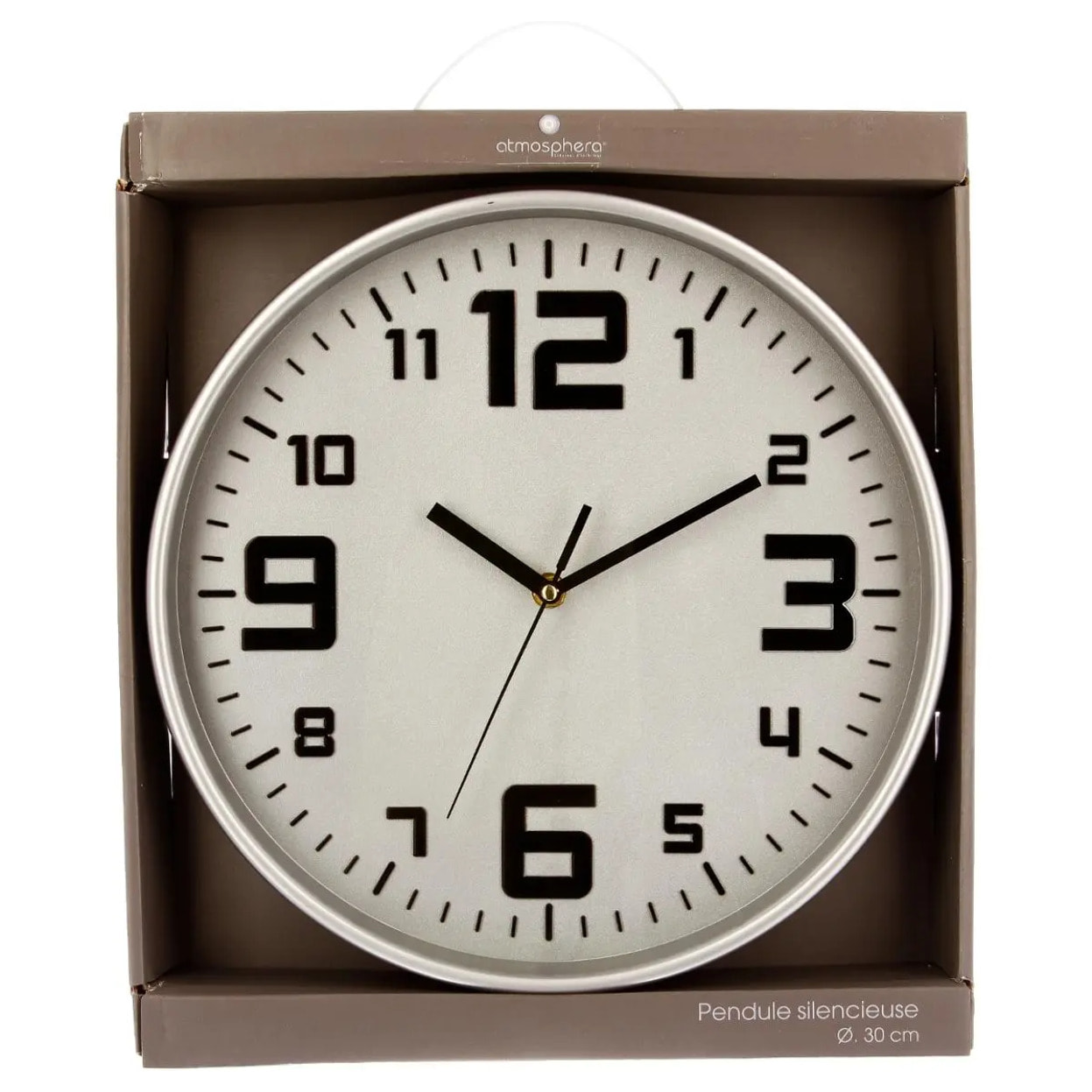 Horloge argent "Elian" D30cm
