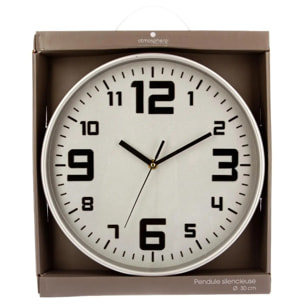 Horloge argent "Elian" D30cm