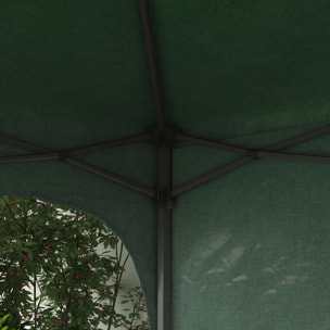 Carpa Plegable 3x3 m Altura Ajustable Cenador de Jardín con Lateral Desmontable Techo de Ventilación 4 Sacos de Arena y Bolsa de Transporte para Camping Fiestas Verde