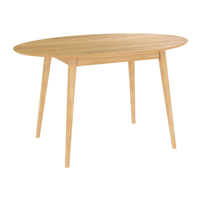Table ovale 4 personnes en bois clair 130 cm - Eddy