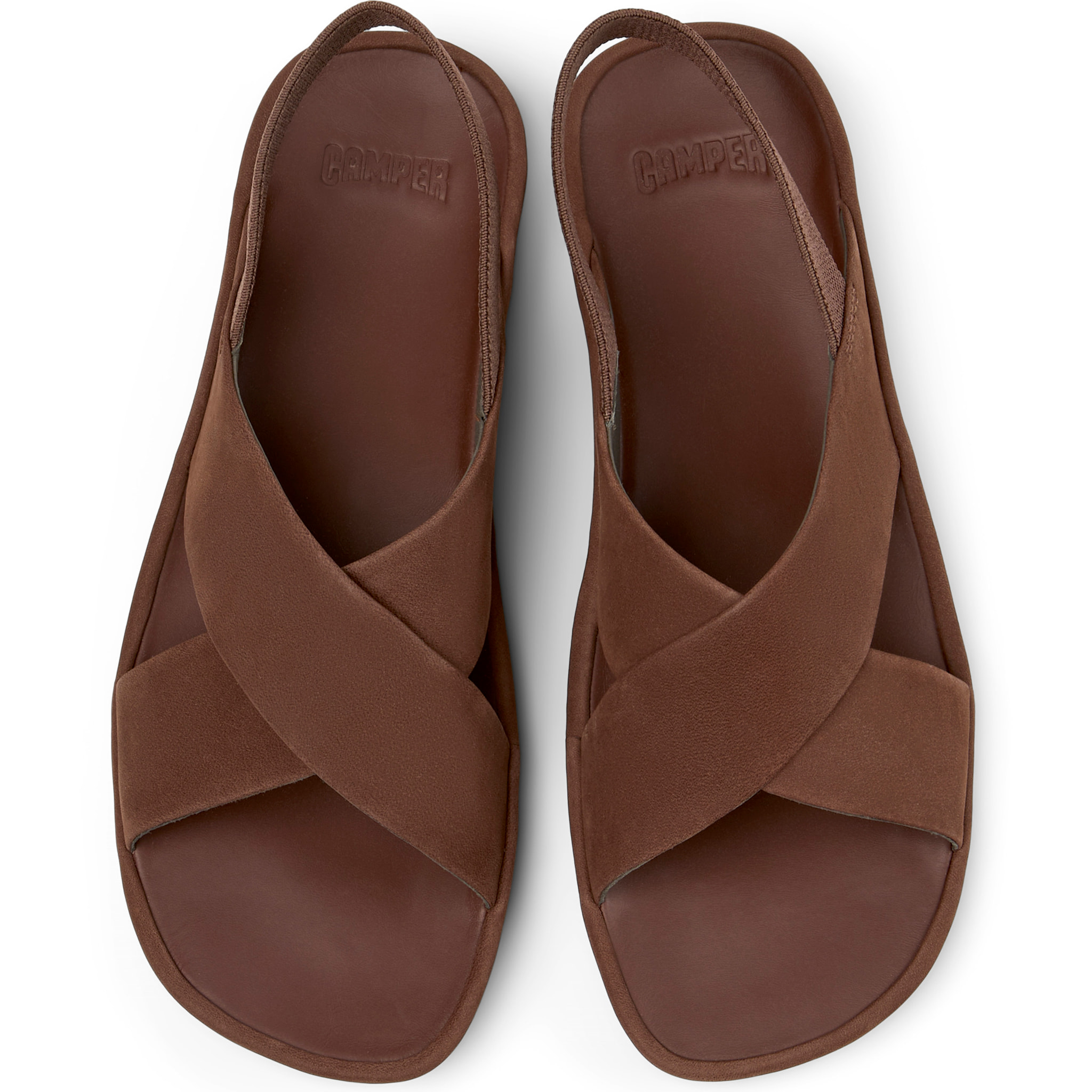 Sandalias - CAMPER Right Isla - Marron - Cuero nobuk