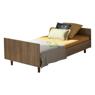 Lit junior 190x90cm en décor bois chêne mokka