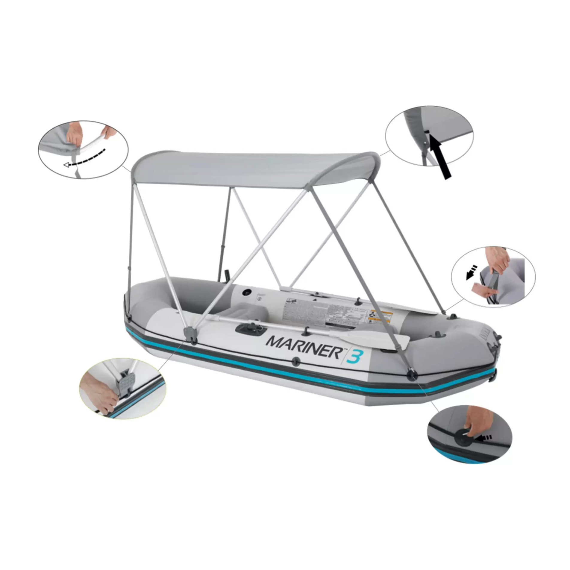 Intex Tettoia Parasole per Canotti, 160x142 cm