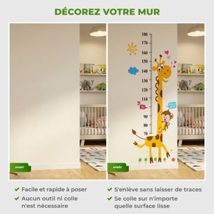 Stickers Muraux décoration adhésifs toise singe et girafe
