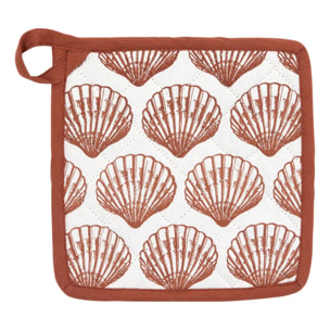 Gant et manique Oceania terracotta imprimé coquillage