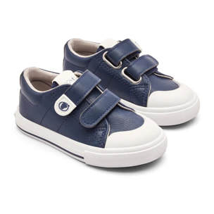 Zapatillas Bajas de Niños Con Doble Cierre Adherente Azul Marino