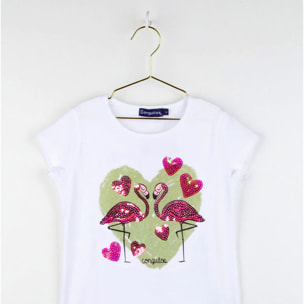 Maglietta da bambina con paillettes flamenco