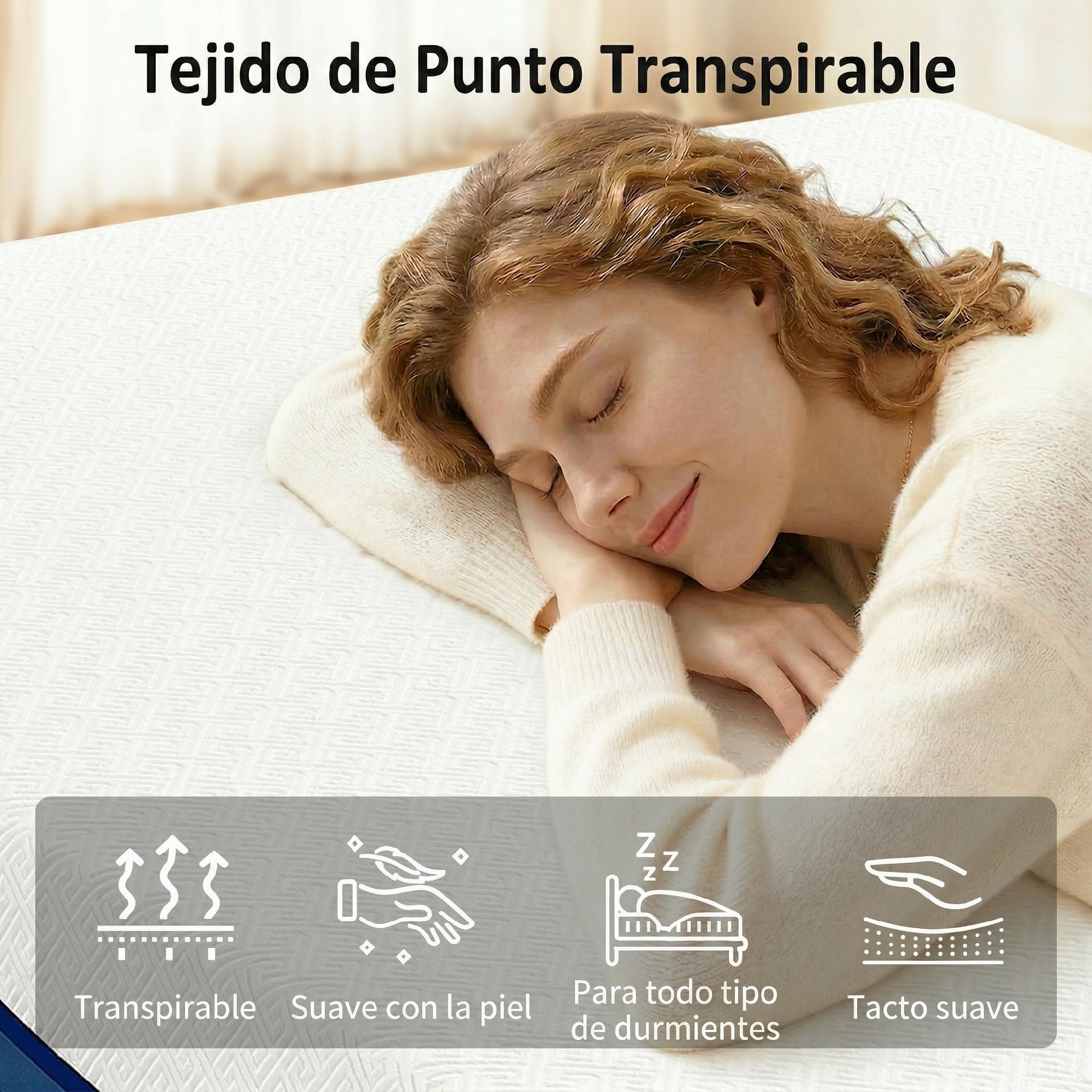 Colchón 190x90 cm, Grosor 20 cm, Colchón Viscoelástico con Té Verde, Firmeza Media, Cama Refrescante con Espuma de Gel y Funda Lavable, Certificado Oeko-Tex, Enrollable en Caja