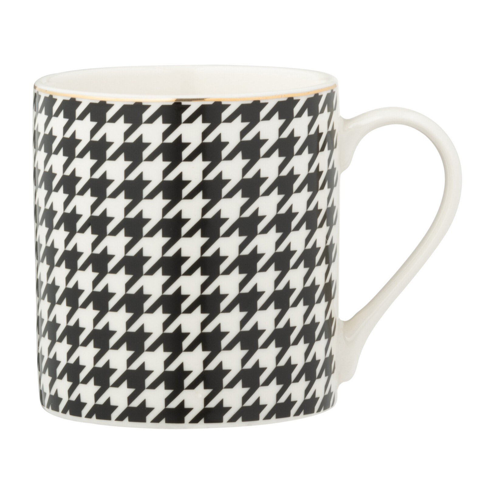 J-Line tasse Pied-Poule - porcelaine - blanc/noir
