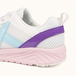 Zapatilla Infantil Deportiva Blanca con Detalles Pastel MUNICH FUN KID 09