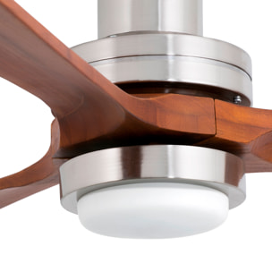 LANTAU L LED Ventilador de techo níquel mate/nogal