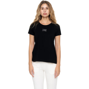 Camiseta de manga corta para mujer Leone 1947 Never Without, logo de diamantes