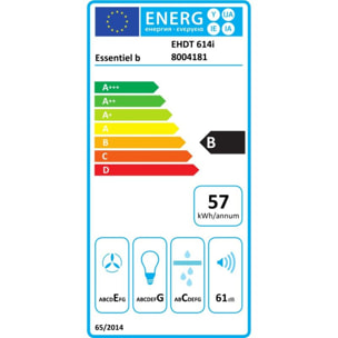 Hotte décorative murale ESSENTIELB EHDT 614i