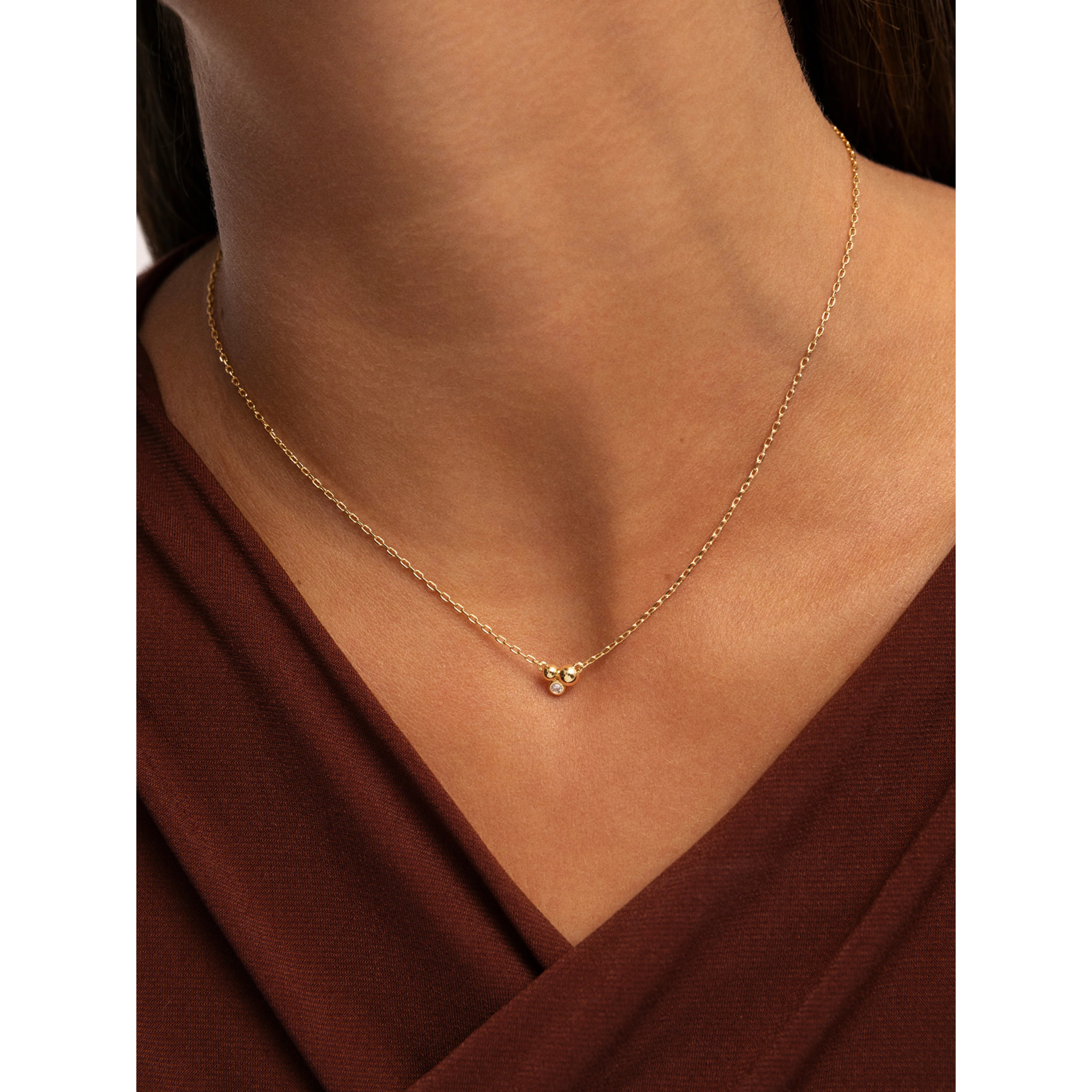 Collar Mini Cava Baño Oro