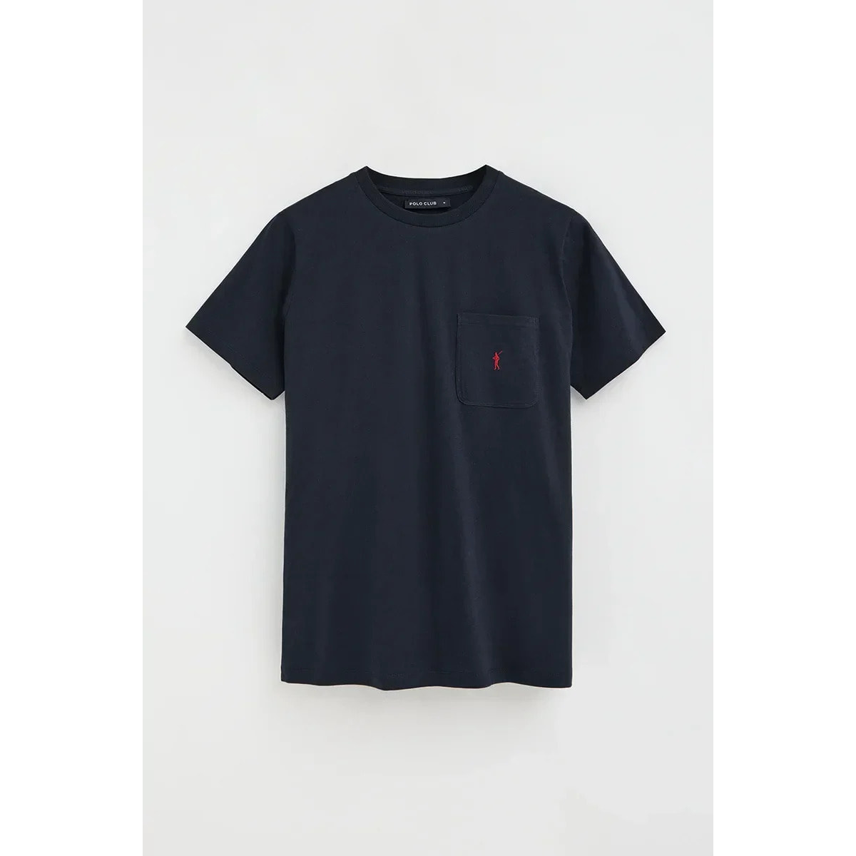 Camiseta azul marino con bolsillo y logo Rigby Go