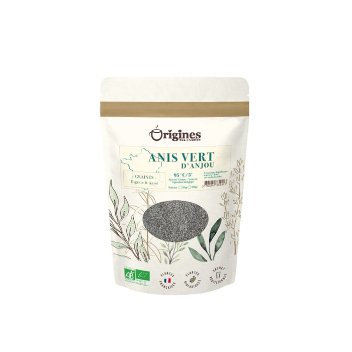 Anis Vert d'Anjou - Anis vert d'Anjou - Plantes naturelles Bio françaises - Sachet 50g