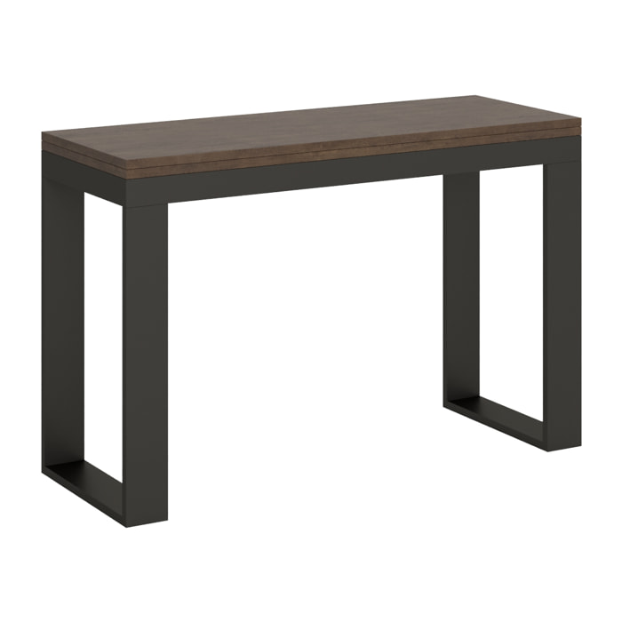 Tavolo apribile 120x45/90 cm Tecno Double Noce telaio Antracite