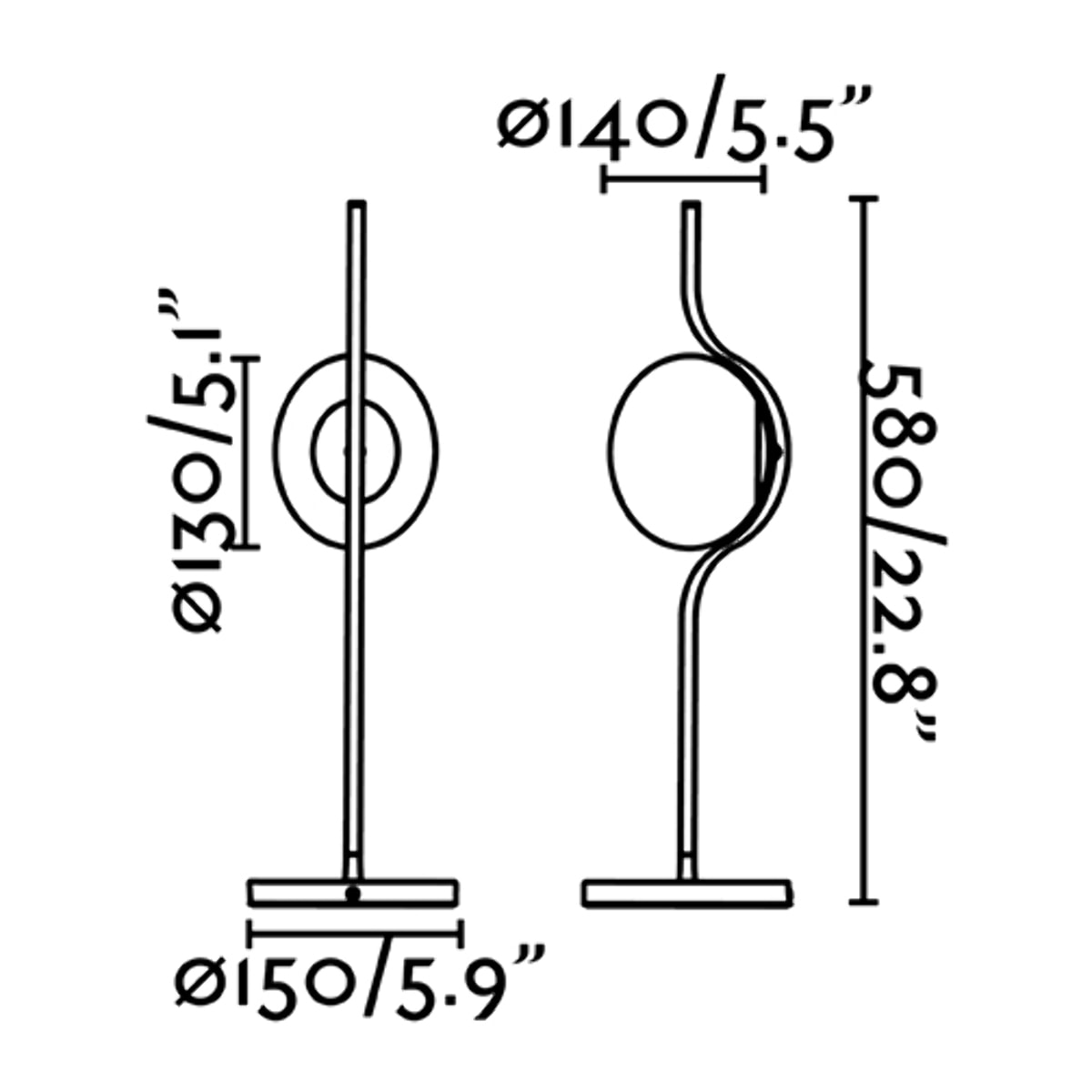 LE VITA Lampe de table dimmable or