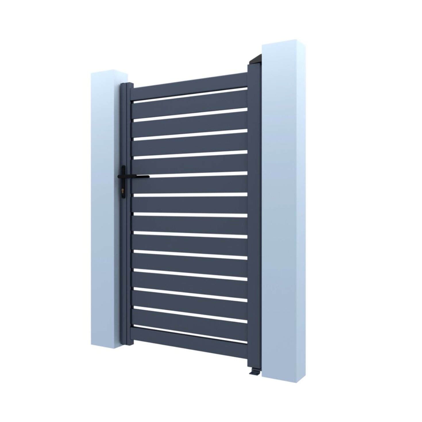 Portillon aluminium semi-ajouré "Malo" - 100 x 120 cm  - Gris