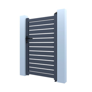 Portillon aluminium semi-ajouré "Malo" - 100 x 120 cm  - Gris